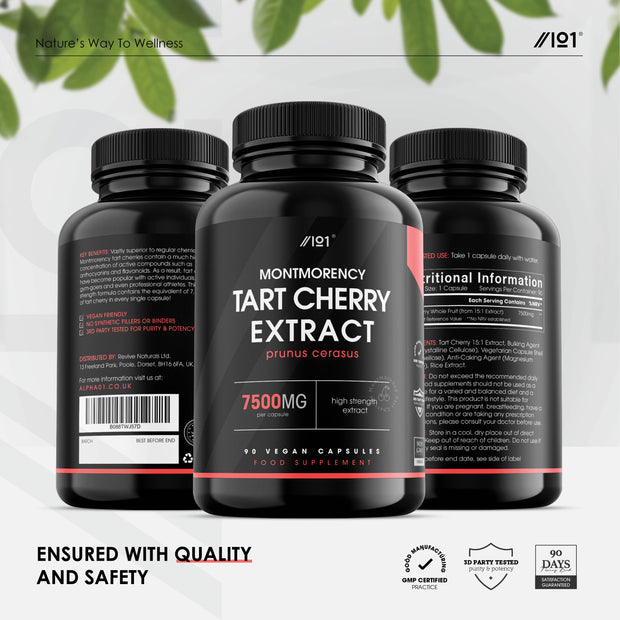 Raw Tart Cherry Extract - 7500mg - 90 Capsules