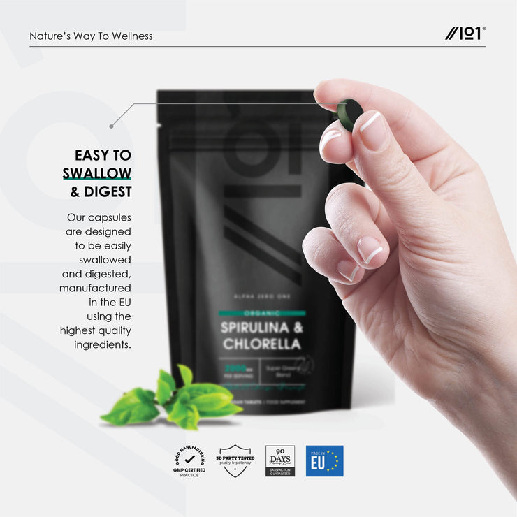 Organic Spirulina & Chlorela - 2000mg - 300 Tablets