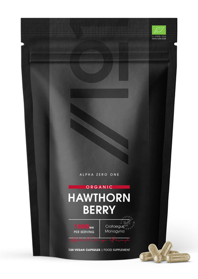 Organic Hawthorn Fruit Powder Capsules - 1000mg - 120 Capsules