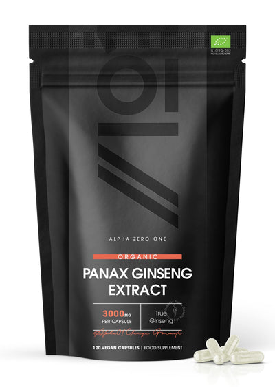 Organic Panax Ginseng 10:1 Extract - 3000mg - 120 Capsules