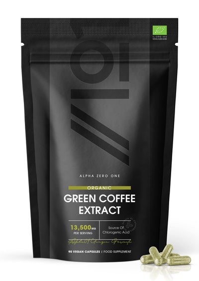 Organic Green Coffee Extract 6:1 - 13,500mg - 90 Capsules