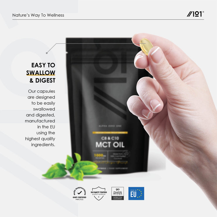 Cold Pressed MCT C8 Oil - 1000mg - 90 Softgels