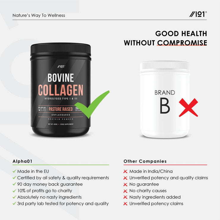 Bovine Collagen Protein Powder - Type I & III - Unflavoured, 400g