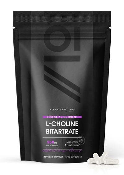 L Choline Bitrate with BioPerine - 550mg - 120 Capsules