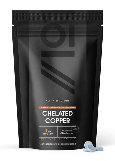 Chelated Copper 1mg with 0.5mg BioPerine - 120 Tablets
