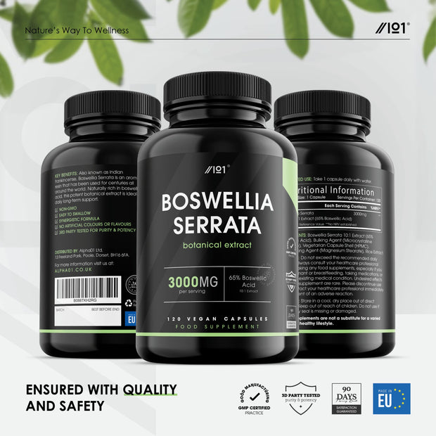 Raw Boswellia Serrata Extract 3000mg - 120 Capsules