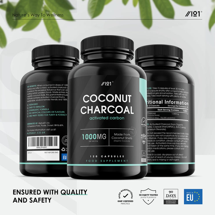 Activated Charcoal Capsules - 1000mg - 120 Capsules